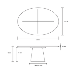 Mesa de Jantar Cone Oval 180x100 Cm Laqueada Laminada em Madeira Branca - 2