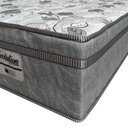 Ver imagem 2 de Cama Box Baú Casal Bipartido - Tecido Sintético Marrom Colchão de Molas Ensacadas - Probel - Evoluti