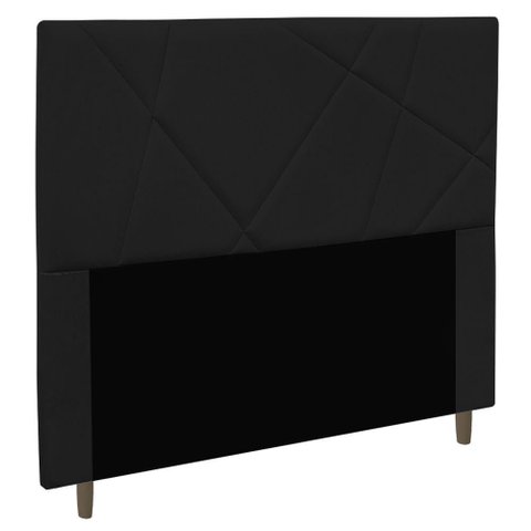 Cabeceira Cama Box Casal King Size Mali 195cm Suede Preto