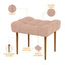 Ver imagem 4 de Puff Decorativo Para Sala De Estar Requinte L02 Linho Rosê - Lyam Decor