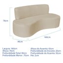 Ver imagem 2 de Sofá Curvo 3 Lugares Amsterdã 160cm Suede