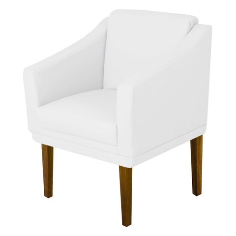 Poltrona Decorativa Sala Quarto Anubis - Suede Branco