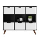 Ver imagem 1 de Nicho Organizador Retro Preto com 6 Gavetas Brancas 108 X 92,5cm - Fdecor