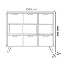 Ver imagem 3 de Nicho Organizador Retro Preto com 6 Gavetas Brancas 108 X 92,5cm - Fdecor
