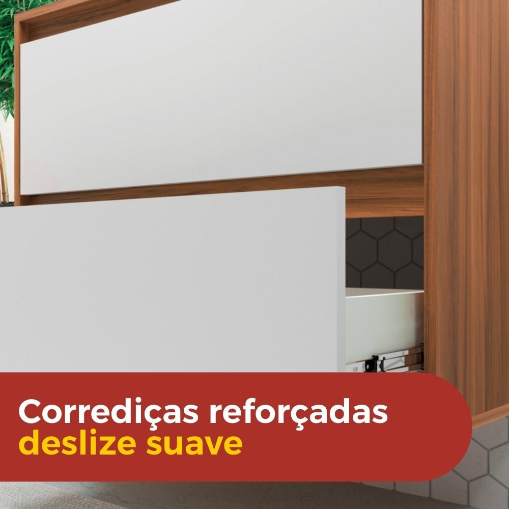 Gabinete para Banheiro com Cuba 80cm Mdf Rosa Dubai - On Móveis - 3