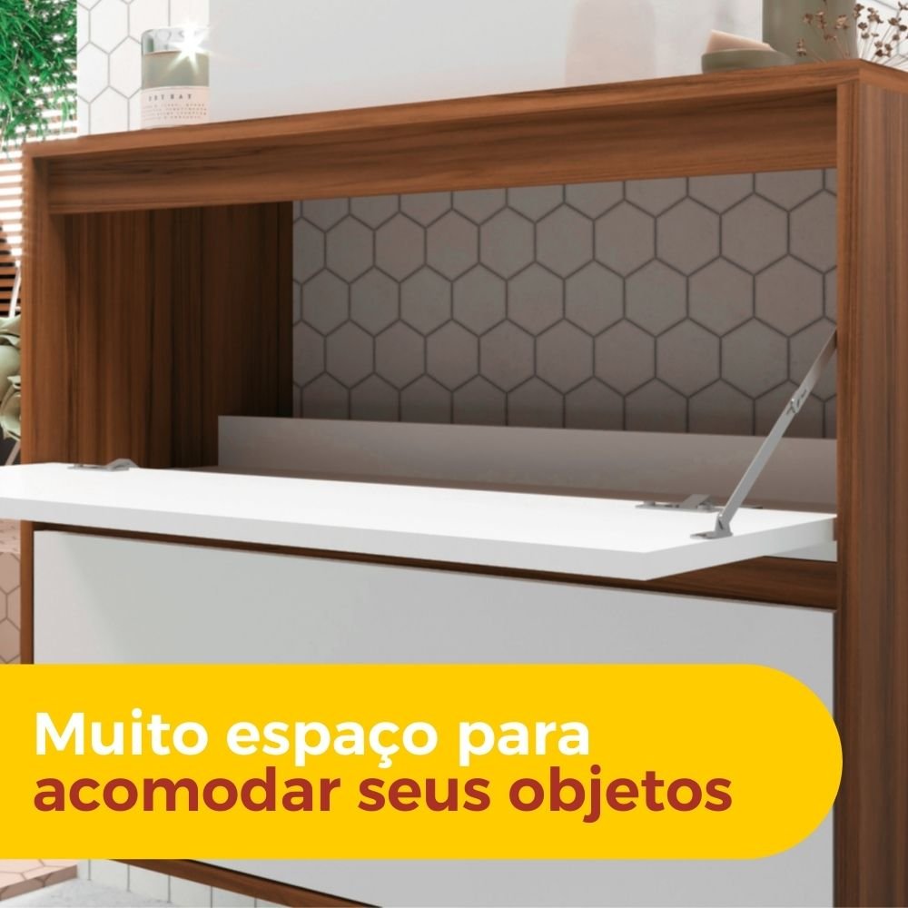 Gabinete para Banheiro com Cuba 80cm Mdf Rosa Dubai - On Móveis - 2