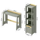 Ver imagem 3 de Escrivaninha e Estante 3 Nichos com Porta Petit Casatema MadeiraOriginals Verde/Mel