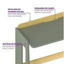 Ver imagem 6 de Escrivaninha e Estante 3 Nichos com Porta Petit Casatema MadeiraOriginals Verde/Mel