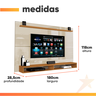 Painel para Tv até 65 Polegadas com Prateleira 1,80m Max Cedro/off White - 3