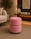 Ver imagem 1 de Puff com Cinta no Meio Cobre Fosco Rosa Antigo Veludo - Let Móveis