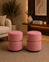 Ver imagem 4 de Puff com Cinta no Meio Cobre Fosco Rosa Antigo Veludo - Let Móveis