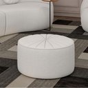 Ver imagem 2 de Puff Euphoria 73x73 em Bouclé Branco Decorativo Moderno para Sala e Quarto Elegante e Confortável