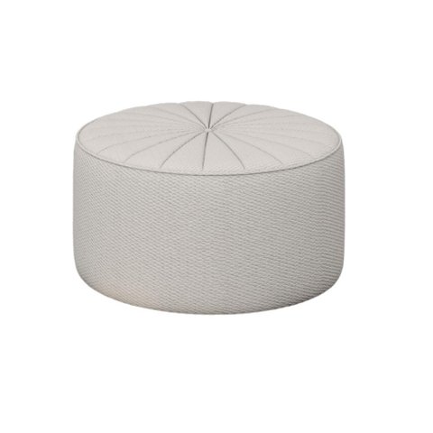 Puff Euphoria 73x73 em Bouclé Branco Decorativo Moderno para Sala e Quarto Elegante e Confortável
