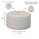 Ver imagem 4 de Puff Euphoria 73x73 em Bouclé Branco Decorativo Moderno para Sala e Quarto Elegante e Confortável
