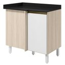 Ver imagem 1 de Balcão Canto Reto com Tampo 1 Porta MDF 89 cm Kali 1222722 Bianco Toq Branco Nicioli