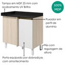 Ver imagem 4 de Balcão Canto Reto com Tampo 1 Porta MDF 89 cm Kali 1222722 Bianco Toq Branco Nicioli