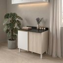 Ver mais imagens de Balcão Canto Reto com Tampo 1 Porta MDF 89 cm Kali 1222722 Bianco Toq Branco Nicioli