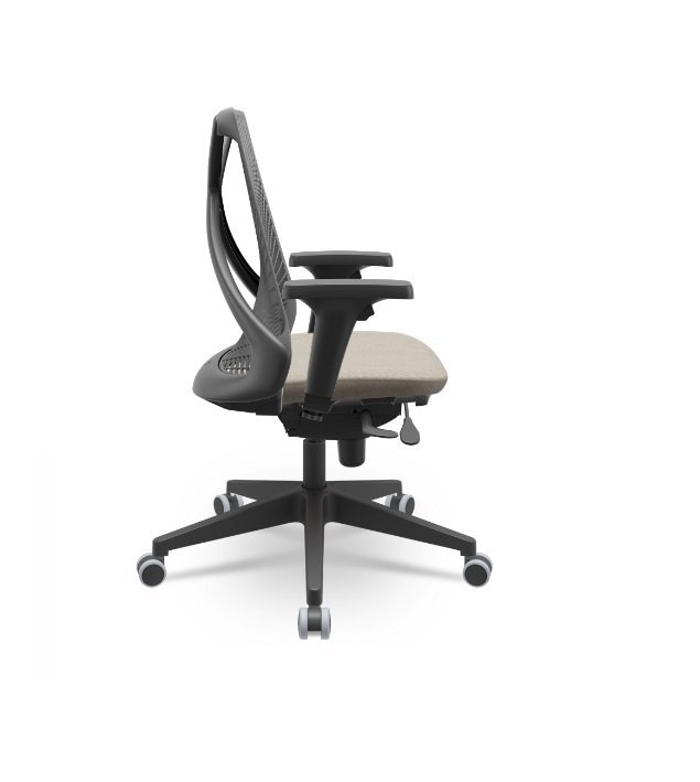 Cadeira Presidente Bix X+ Plaxmetal Slider Tela Cinza Assento Fendi - 2