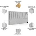 Ver imagem 3 de Cabeceira Cama Casal 140cm Luara Linho Cinza Claro Z37 - Mpozenato