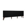 Balcão Aparador Buffet Retrô 7 Portas Com Pés Palito Preto Brienza Movelaria - 2