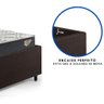 Base Box Cama Solteirão Sapateira Courino Linho Marrom e Colchão Adapto Ecoflex 96x203 - 2