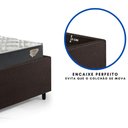 Ver imagem 2 de Base Box Cama Solteirão Sapateira Courino Linho Marrom e Colchão Adapto Ecoflex 96x203