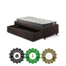 Base Box Cama Solteirão Sapateira Courino Linho Marrom e Colchão Adapto Ecoflex 96x203 - 9