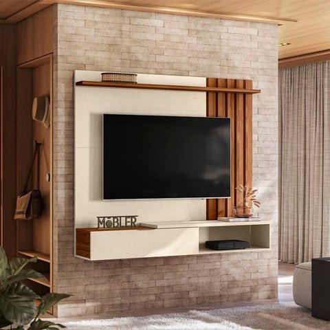 Painel Ripado Suspenso para TV até 65 Polegadas MDF 160CMX138CM Vegas