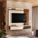 Ver imagem 1 de Painel Ripado Suspenso para TV até 65 Polegadas MDF 160CMX138CM Vegas