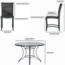 Ver imagem 2 de Mesa Ascoli 120 Cm com 6 Cadeiras Cannes de Alumínio, Pintura Preta e Trama Tela de Corda Náutica