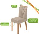 Ver imagem 4 de Conjunto Sala de Jantar Mesa Téssera 170 Tampo Vidro Off White com 6 Cadeiras Téssera - Lopas Amendo