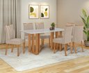 Ver mais imagens de Conjunto Sala de Jantar Mesa Téssera 170 Tampo Vidro Off White com 6 Cadeiras Téssera - Lopas Amendo