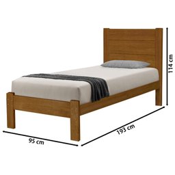 Cama Solteiro Madeira Maciça Lara Imbuia AT Moveis - 2