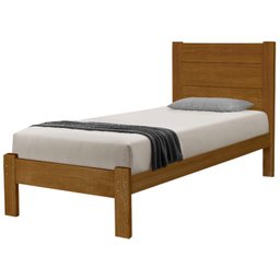 Cama Solteiro Madeira Maciça Lara Imbuia AT Moveis - 1