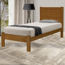 Cama Solteiro Madeira Maciça Lara Imbuia AT Moveis - 3