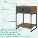 Ver imagem 3 de Mesa de Cabeceira Estilo Industrial 01 Gvt P1026 Mell Grafite Pp