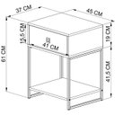 Ver imagem 4 de Mesa de Cabeceira Estilo Industrial 01 Gvt P1026 Mell Grafite Pp