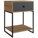 Ver imagem 1 de Mesa de Cabeceira Estilo Industrial 01 Gvt P1026 Mell Grafite Pp