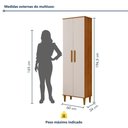 Ver imagem 4 de Armário Multiuso Goiânia 2 Portas 4 Prateleiras MDP 60cm Off White Kaiki Móveis