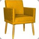 Ver imagem 1 de Poltrona Nina com Base Suede Cores Pé Palito 30cm Castanho