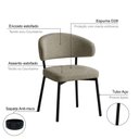 Ver imagem 4 de Conjunto 2 Cadeiras de Jantar Folk Tecido Boucle Est.Preta