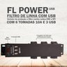 Filtro de Linha com Usb - Fl Power - Ipec - Cinza - 2