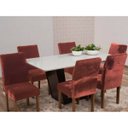 Ver imagem 4 de Kit 6 Capa de Cadeira Veludo Mesa Sala Jantar Cobre Luxo