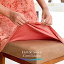 Ver imagem 3 de Kit 6 Capa de Cadeira Veludo Mesa Sala Jantar Cobre Luxo