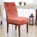 Ver imagem 1 de Kit 6 Capa de Cadeira Veludo Mesa Sala Jantar Cobre Luxo
