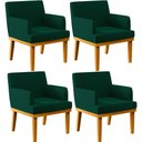 Ver imagem 1 de Kit 4 Poltronas Decorativas Para Sala De Estar E Recepção Beatriz W01 Bouclê Verde - Lyam Decor