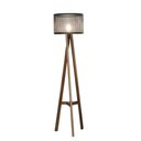 Ver imagem 1 de Luminária de Chão Aila Metal Preto com Base em Madeira 153cm - 69306