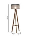 Ver imagem 2 de Luminária de Chão Aila Metal Preto com Base em Madeira 153cm - 69306