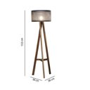 Ver imagem 2 de Luminária de Chão Aila Metal Preto com Base em Madeira 153cm - 69306