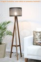 Ver imagem 3 de Luminária de Chão Aila Metal Preto com Base em Madeira 153cm - 69306